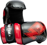 TOP TEN BLOCK Handschuhe mit offener Handfläche – Schwarz/Rot – 21656