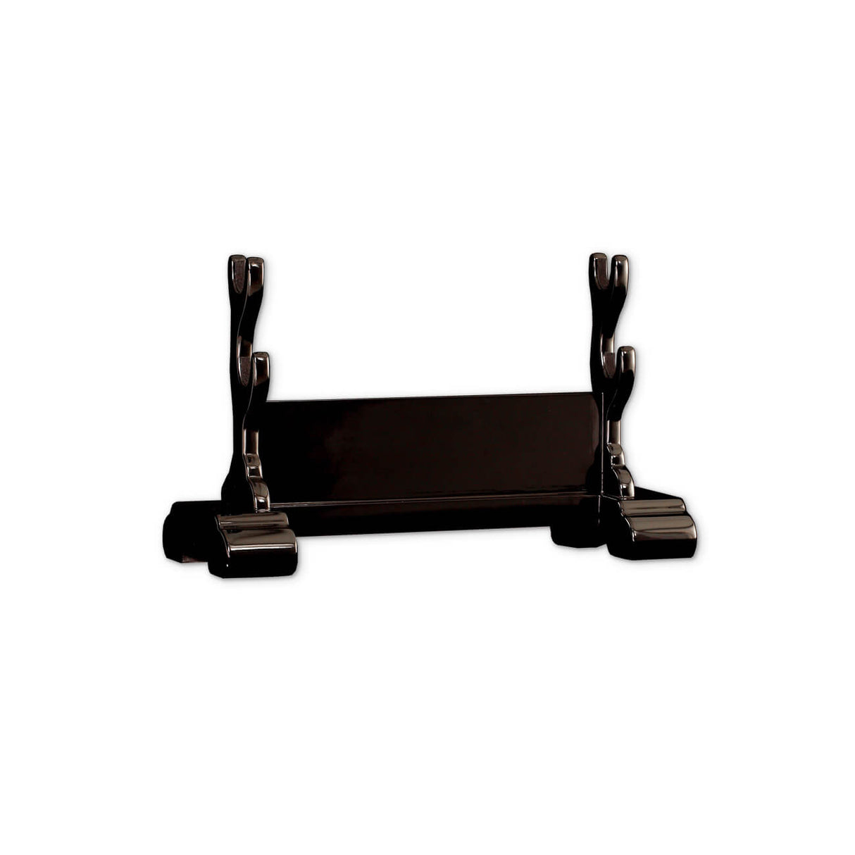 Soporte de doble espada, laca negra