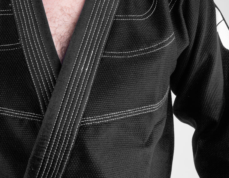 Fighter BJJ Kimono Rice Straw - black, BJJBL-09