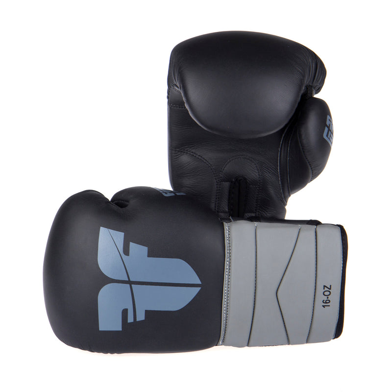 Fighter Boxing Gloves Sparring - black/gray, FBG-002-BG
