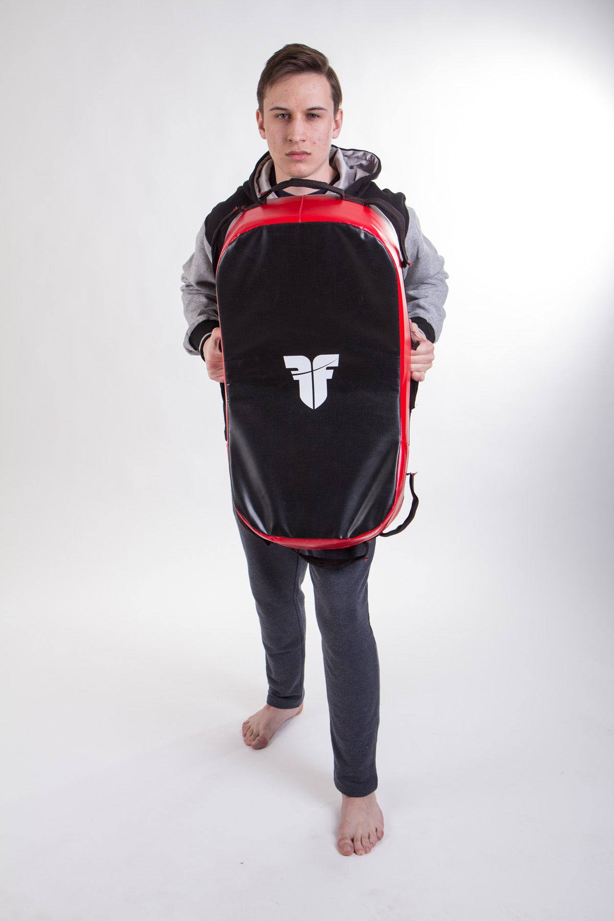 Fighter Reversible Kicking Shield - MULTI GRIP - black/red, FKSH-11