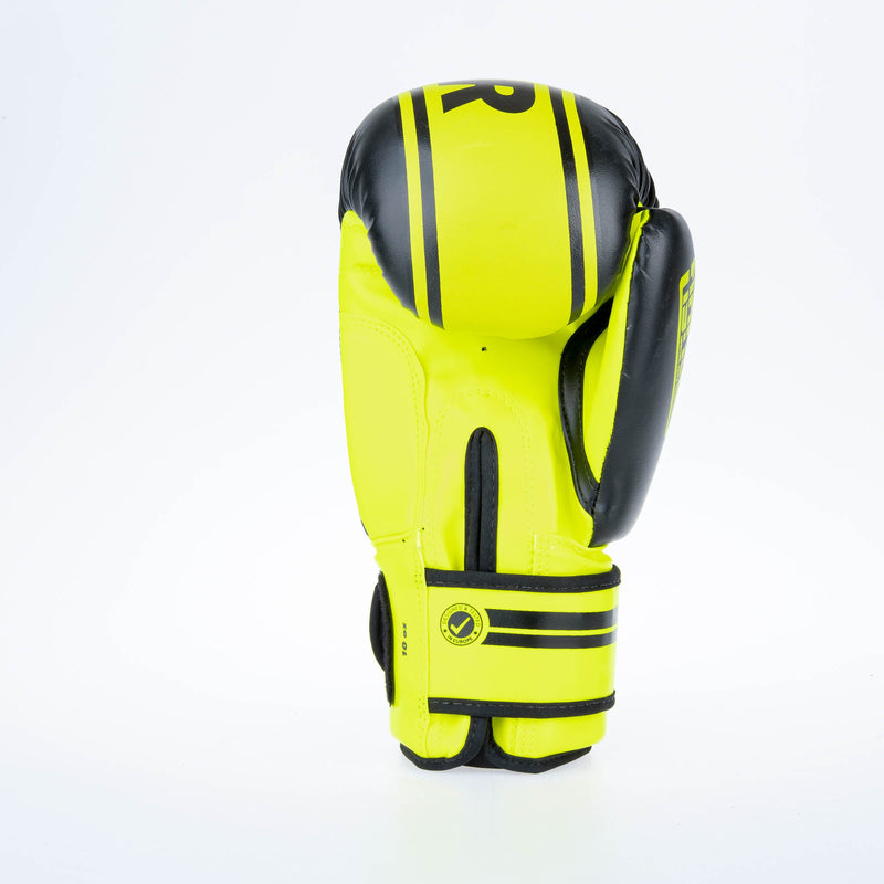 Fighter Boxing Gloves Basic Stripe - neon yellow/black