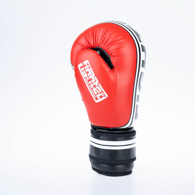 Fighter Boxing Gloves Basic Stripe - red