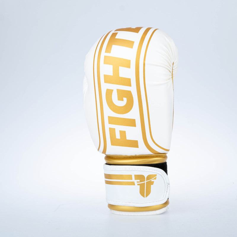 Fighter Boxing Gloves Basic Stripe - white/gold