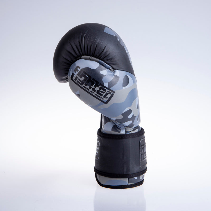 Fighter Boxing Gloves SPLIT- gray camo/black, FBG-001C