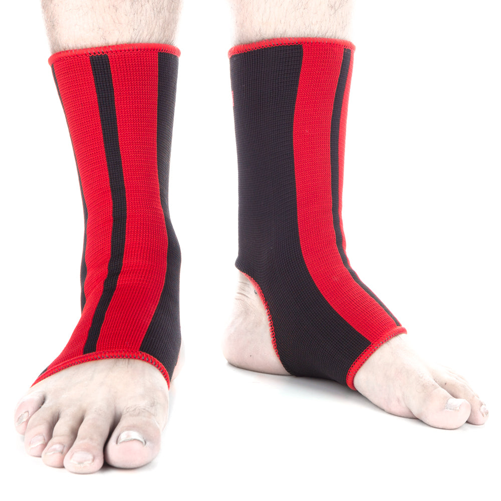 Soporte de tobillo de combate: negro/rojo, FAS -04