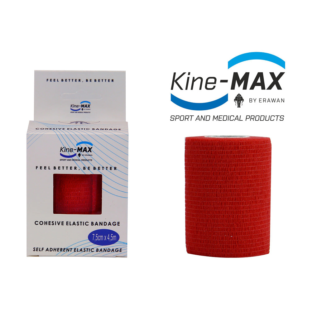Kine-MAX Selbstsichernde elastische Binde - 5 cm, 7,5 cm, 10 cm - rot, CEB5RED, CEB7RED, CEB10RED