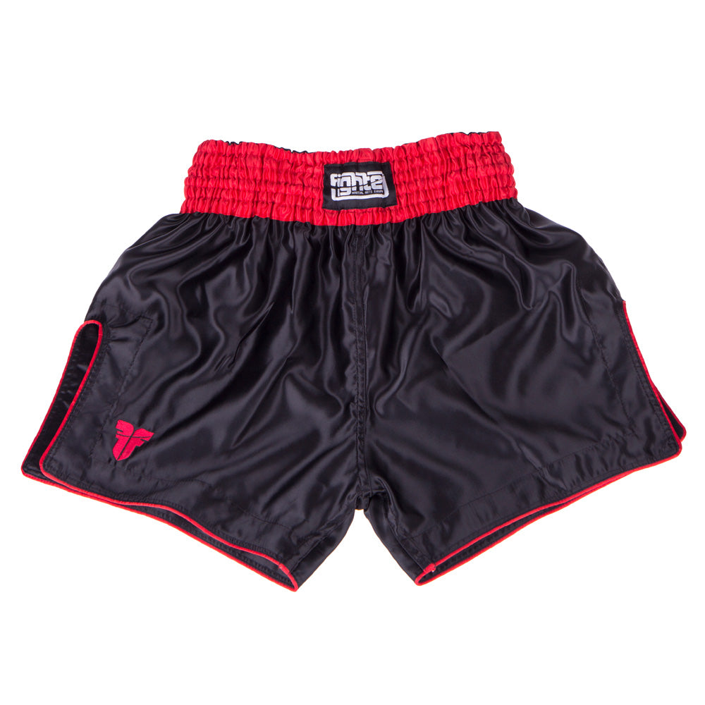 Fighter Thai Trunks Bangkok Plain - Negro/Rojo, FP01