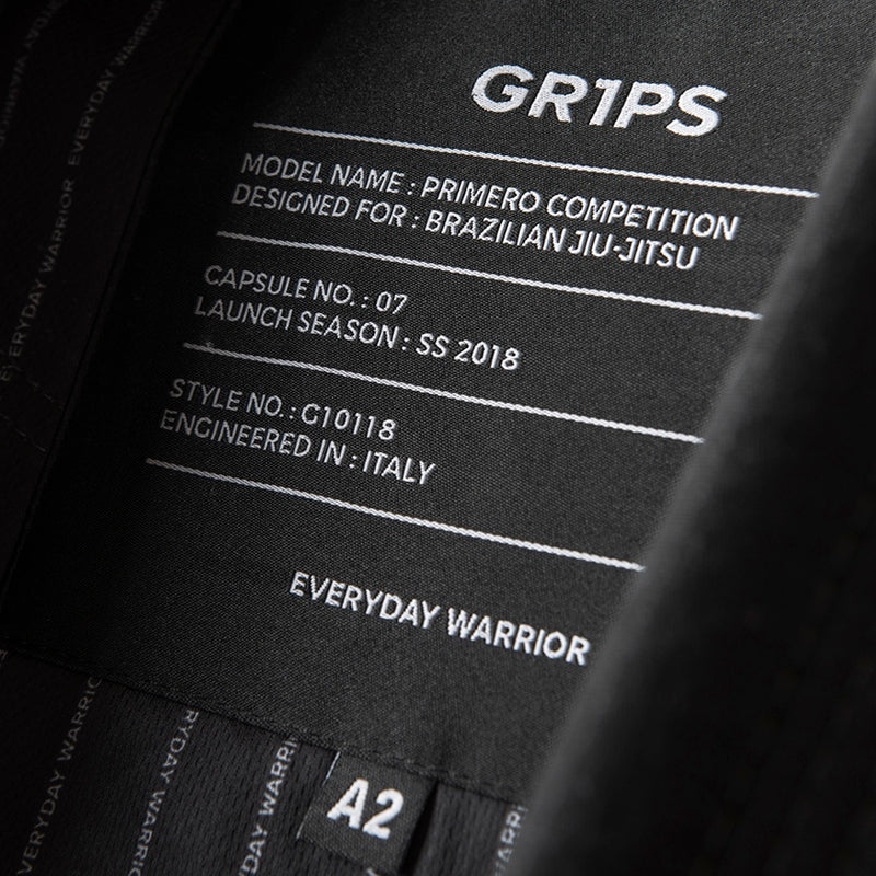 Gr1ps BJJ Uniform Primero Competition - Black, G10118-BLK