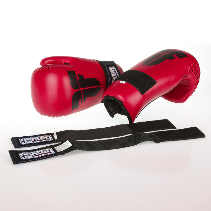 Fighter Open Gloves Strap - dark red, FOG-001R