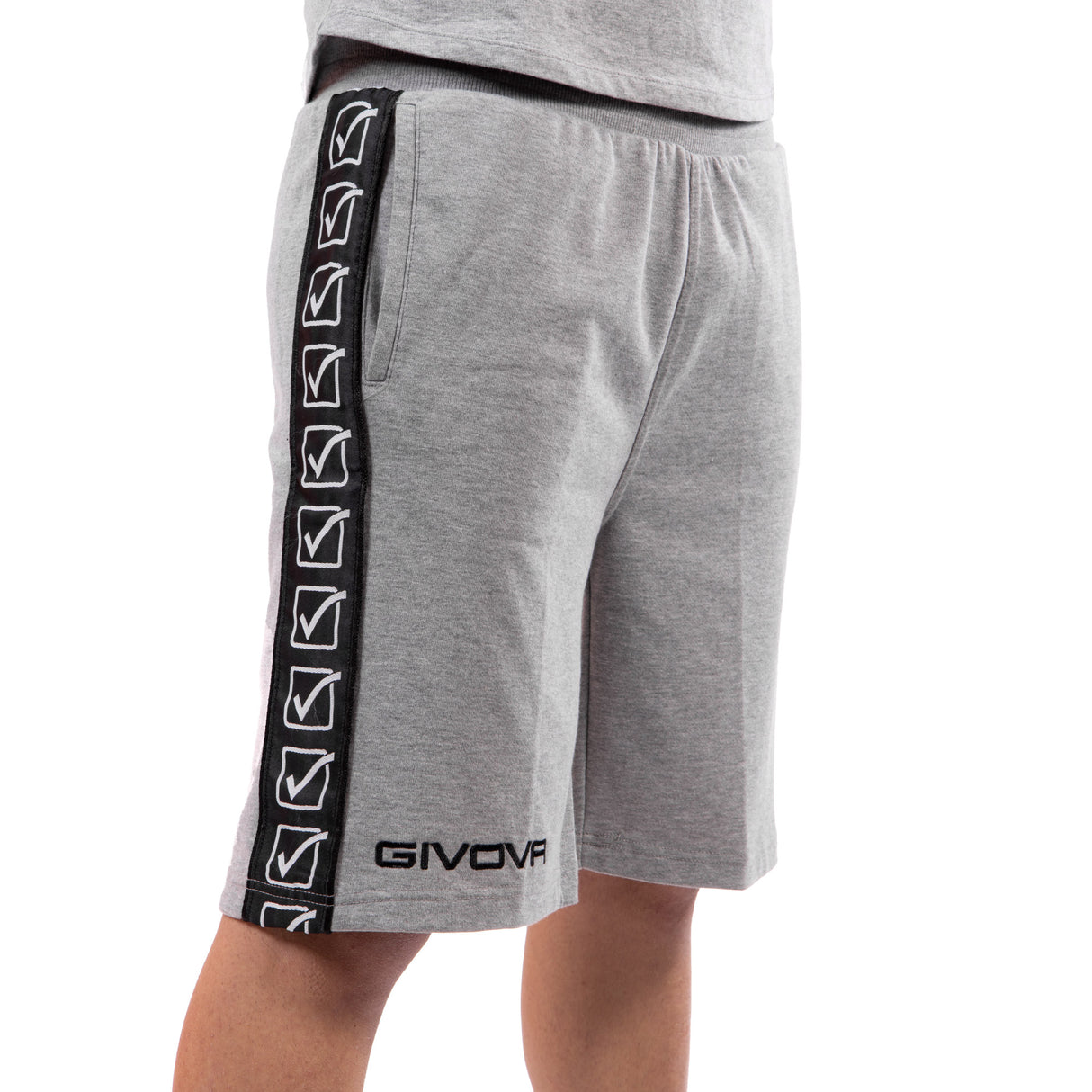 Pantalones cortos de la banda de terry de Givova - gris, BA04 -GRY