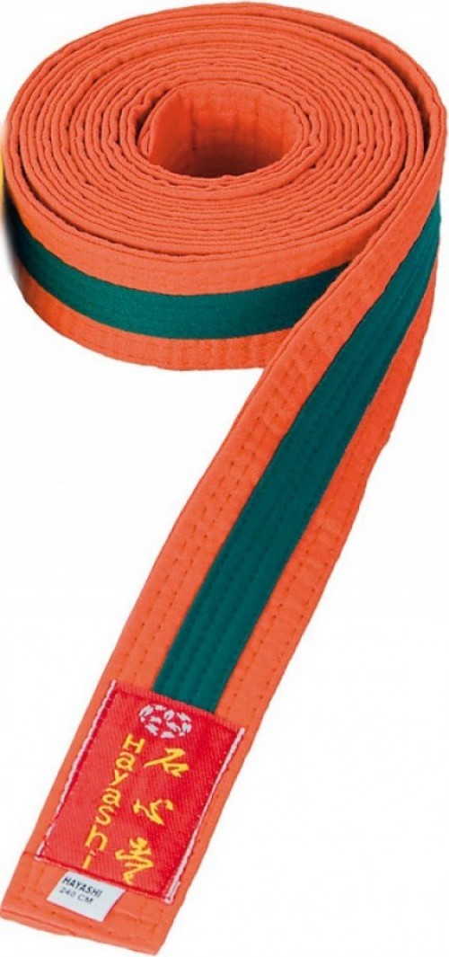 Martial Arts HAYASHI Belt - orange/green, 052