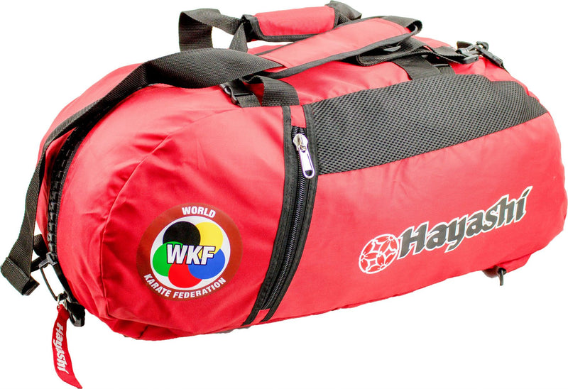 Hayashi WKF Gym Bag / Backpack Combo - red, 8041-40