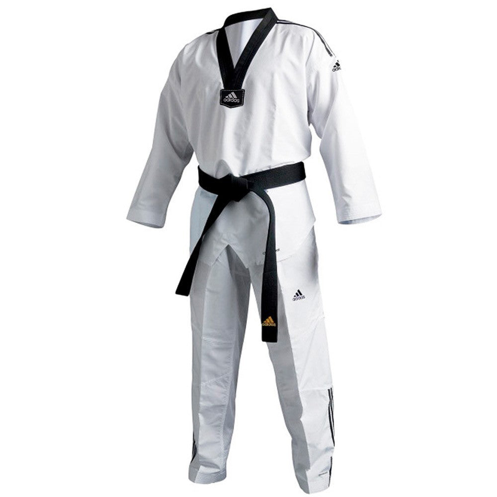 TKD dobok ADI-Contest 3 - col V blanc/noir, ADITC02