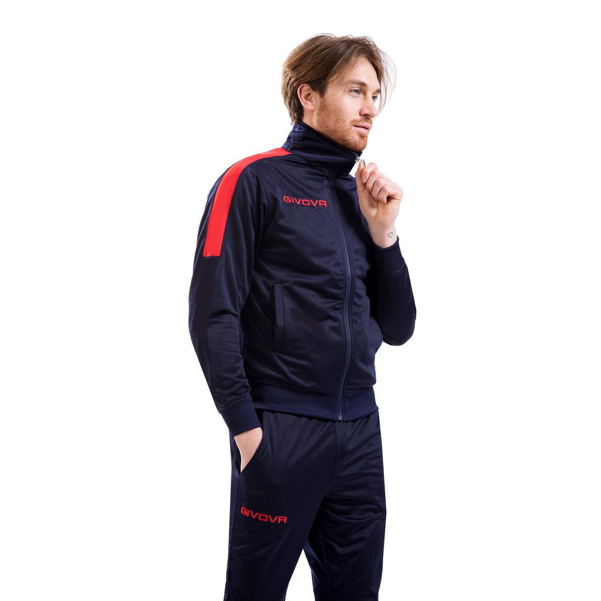 Fitness Suit Givova Revolution - Negro/Rojo, TR033BLRD