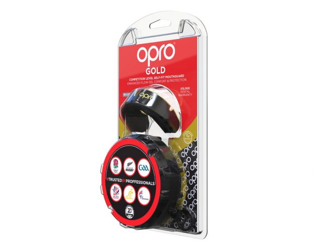 Mouthguard - OPRO - GOLD level - black/gold, 002226001