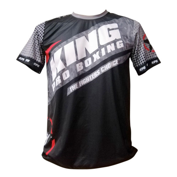 King ProBoxing Training T-shirt Star Vintage Stone - black/grey, TTEE01-BLK/GRY