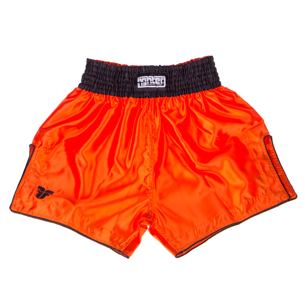 Fighter Thai Trunks Bangkok Plain - Orange/Black, FP07