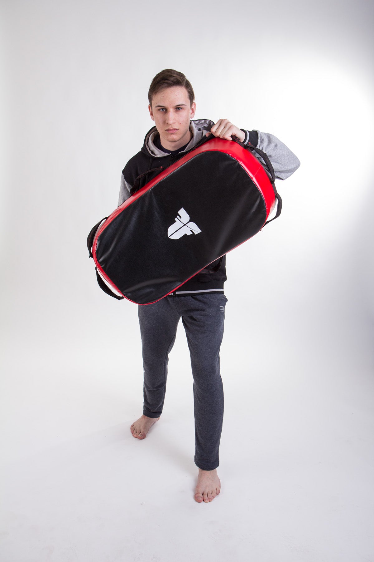 Fighter Reversible Kicking Shield - MULTI GRIP - black/red, FKSH-11