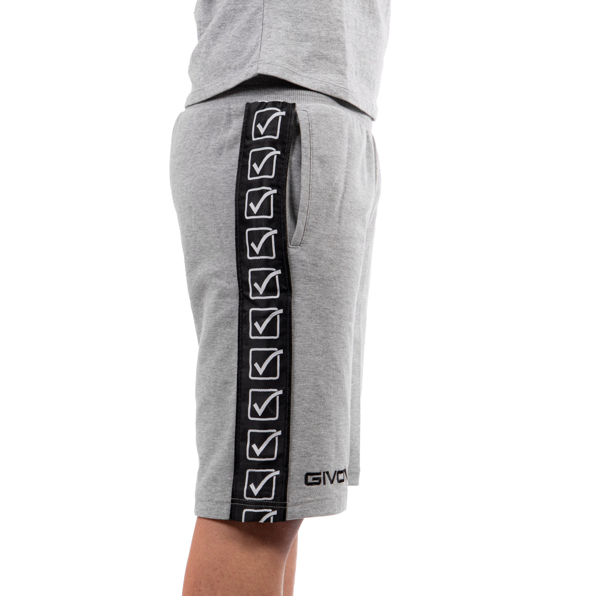 Pantalones cortos de la banda de terry de Givova - gris, BA04 -GRY