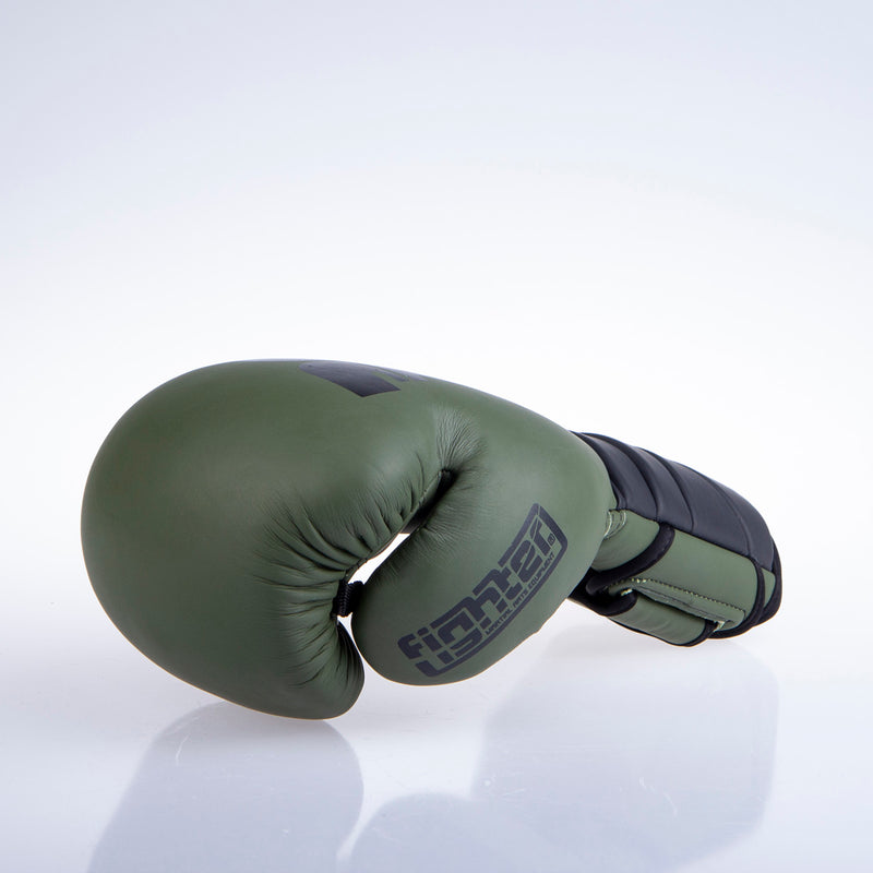 Fighter Boxing Gloves Sparring - matt khaki/black, FBG-002KB