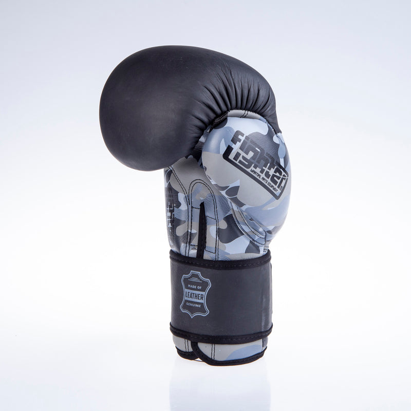 Fighter Boxing Gloves SPLIT- gray camo/black, FBG-001C