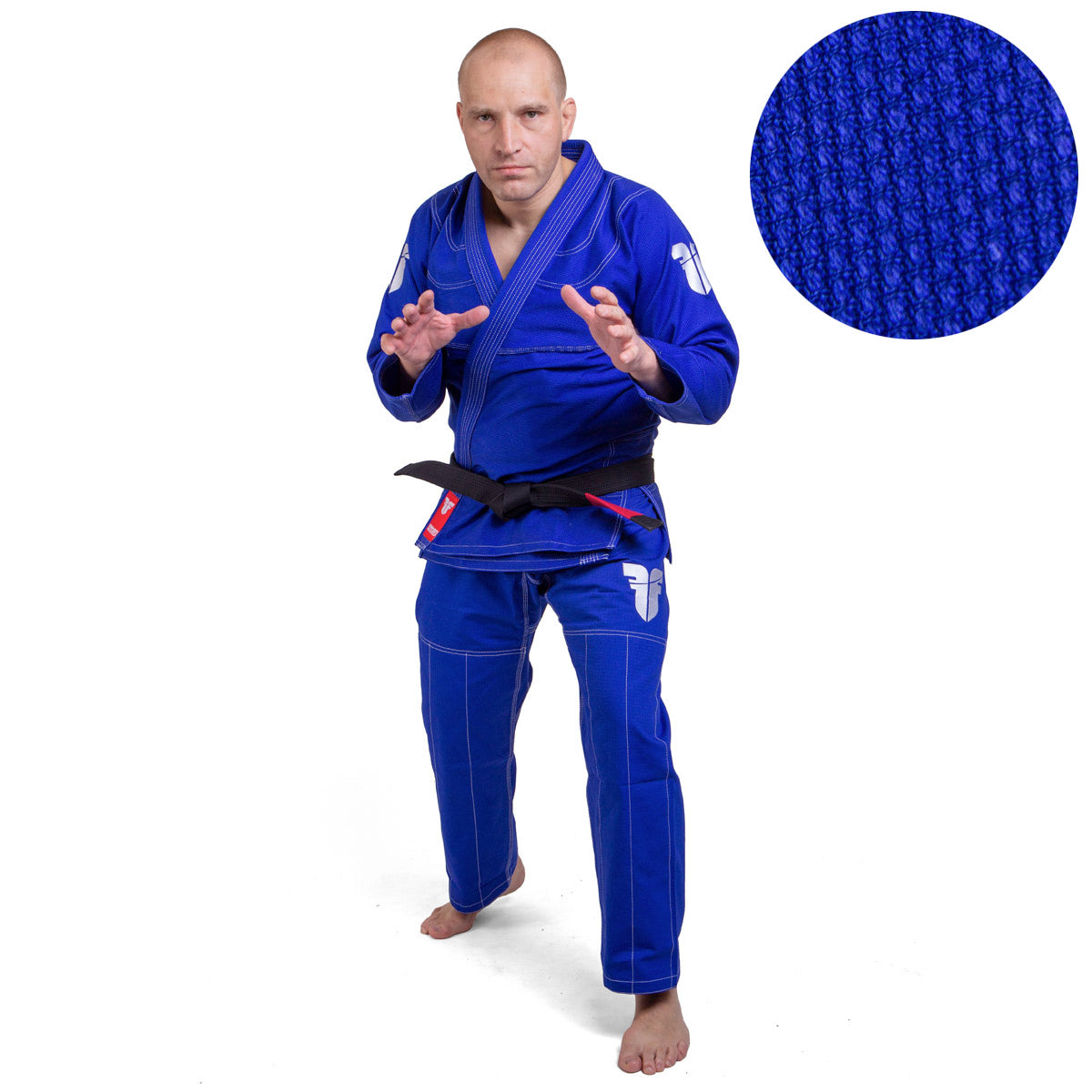 Fighter BJJ Kimono Paille de Riz - ENFANTS - bleu, BJJBLU-07