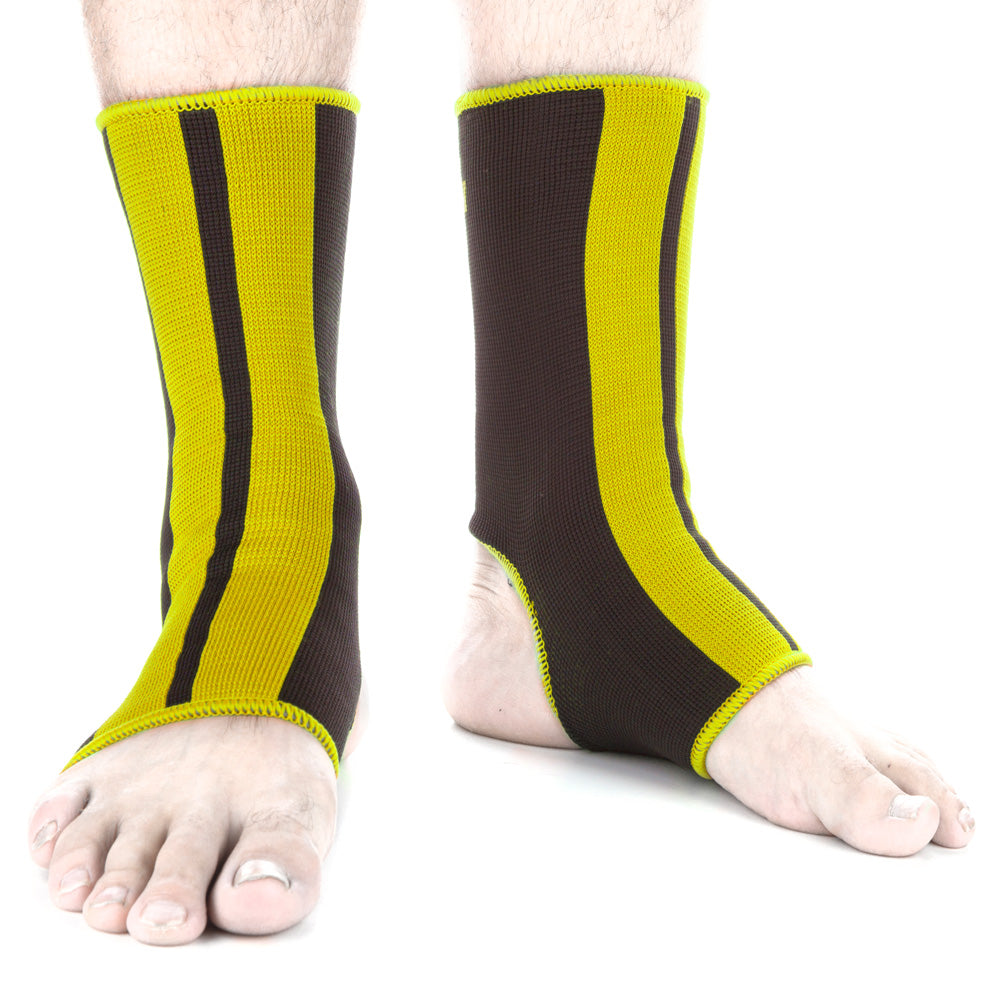 Soporte de tobillo de combate: negro/amarillo, FAS -02