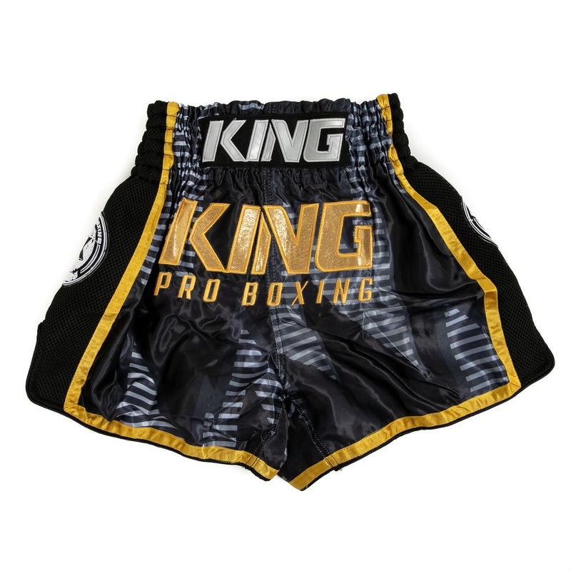 King Classic Muay Thai Shorts - black/gold, KPB STADIUM 1
