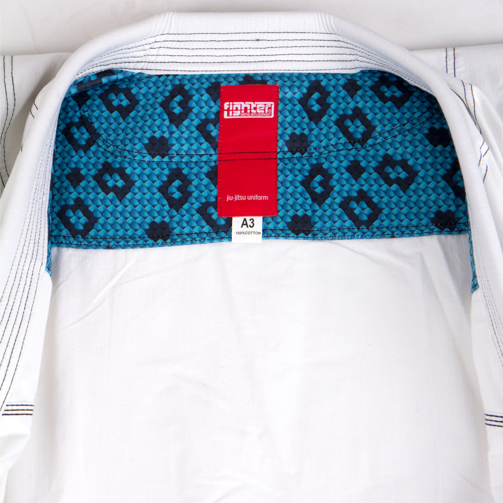 Fighter BJJ Kimono Paille de Riz - ENFANTS - blanc, BJJBW-08