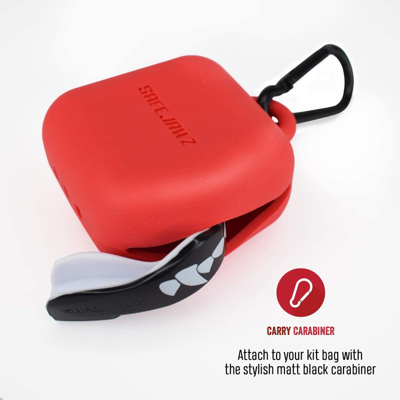 SafeJawz Premium silicone case for mouthguard - red