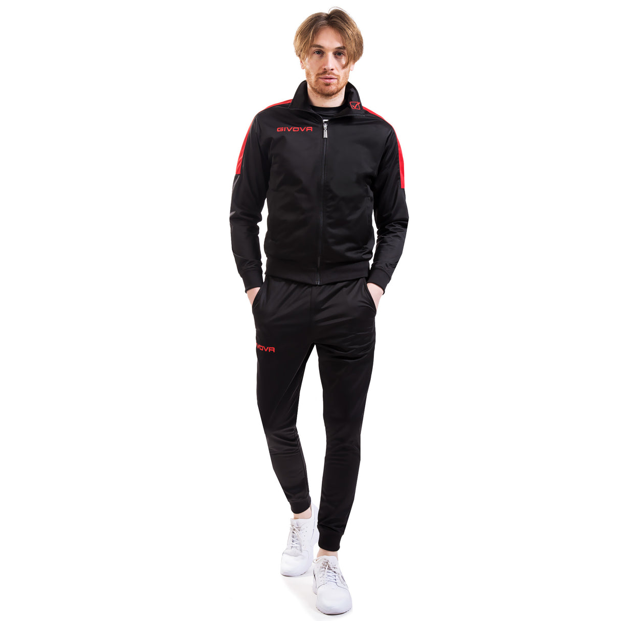 Fitness Suit Givova Revolution - Negro/Rojo, TR033BLRD