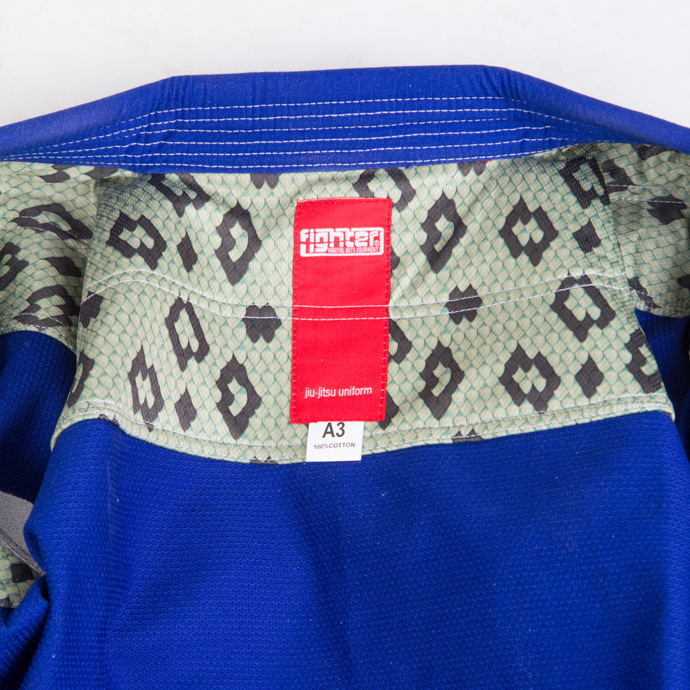 Fighter BJJ Kimono Paille de Riz - ENFANTS - bleu, BJJBLU-07