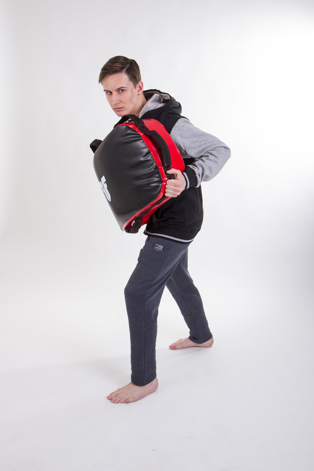 Fighter Reversible Kicking Shield - MULTI GRIP - black/red, FKSH-11
