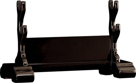 Soporte de doble espada, laca negra
