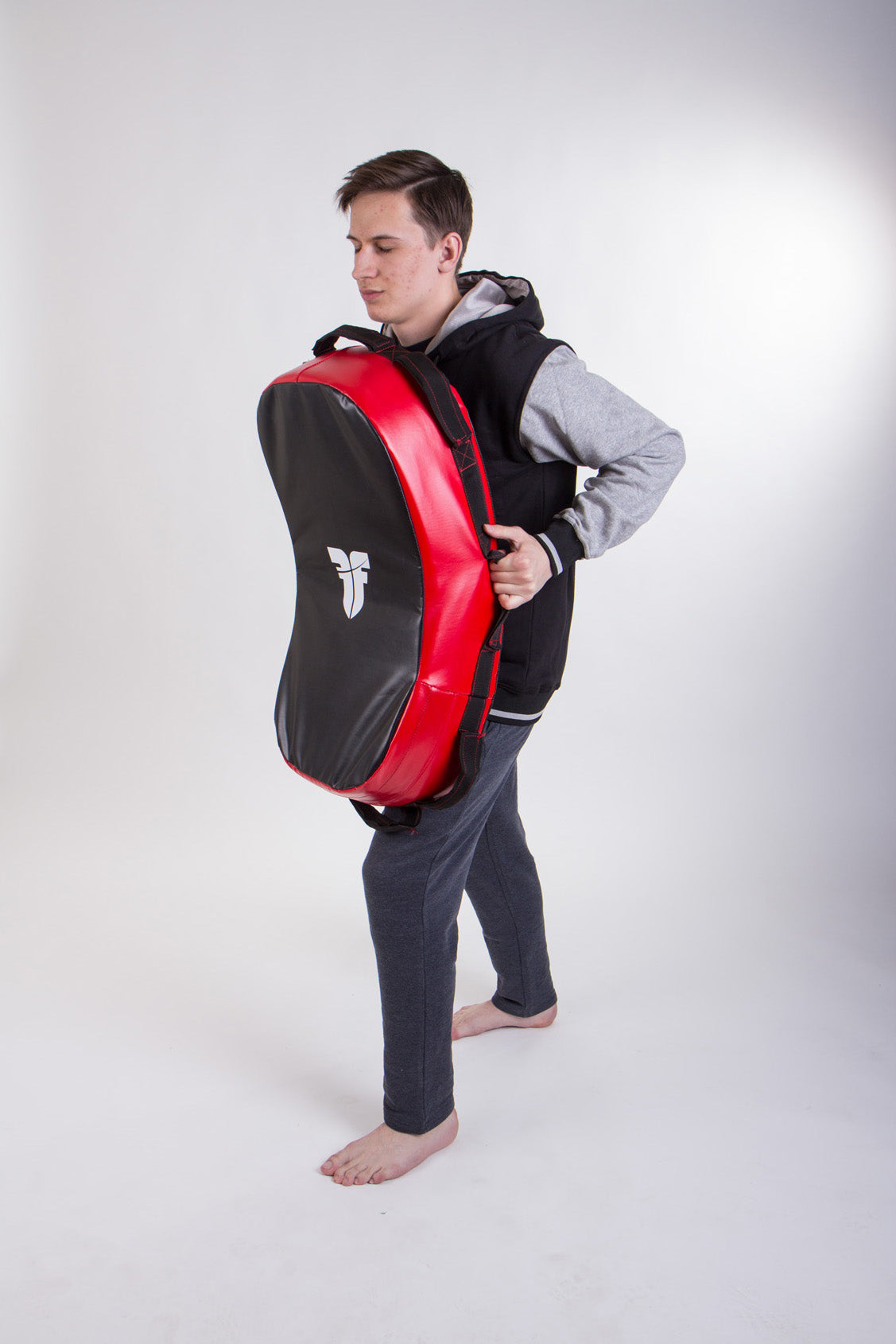 Fighter Reversible Kicking Shield - MULTI GRIP - black/red, FKSH-11