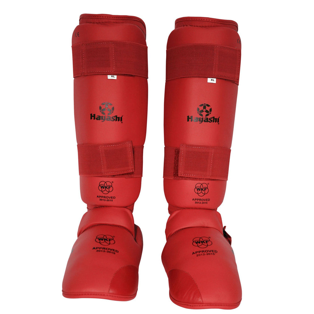 Karate Kickprotector - Cou-de-pied et tibia WKF - rouge, 343-4