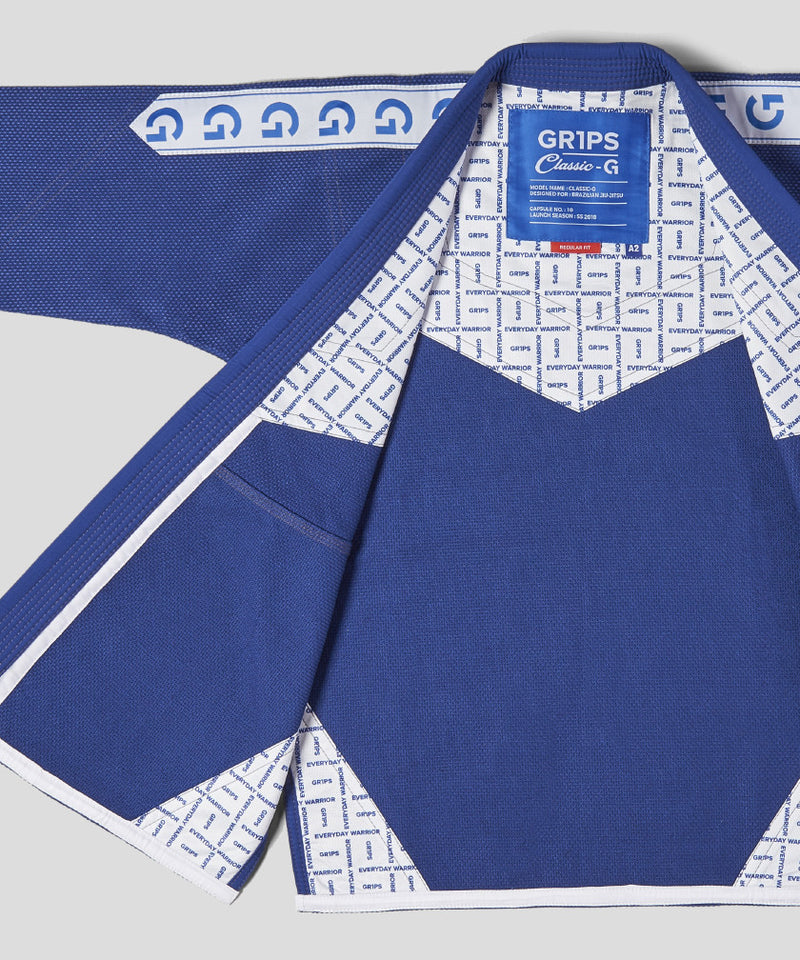 Grips Classic Logo BJJ Kimono - blue/white, G10124-BLUWHT