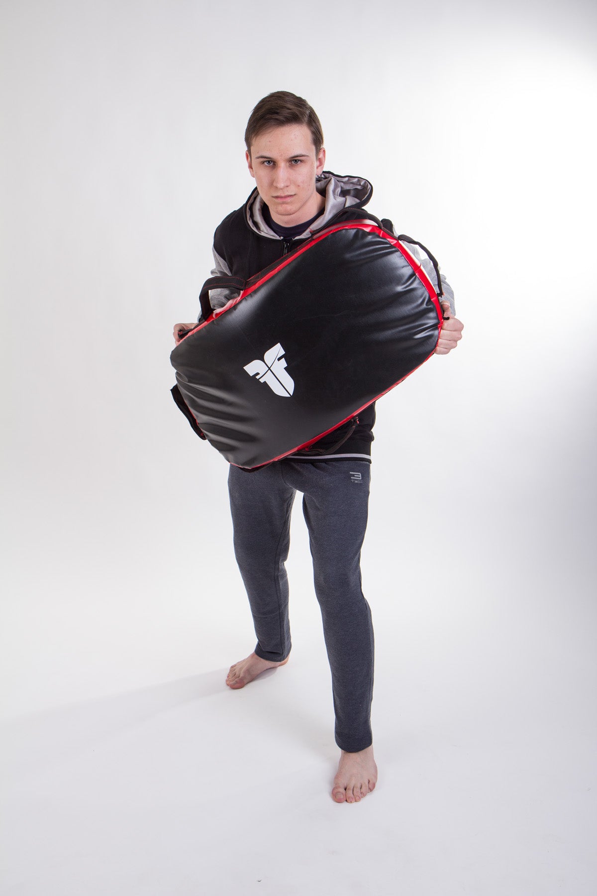 Fighter Reversible Kicking Shield - MULTI GRIP - black/red, FKSH-11