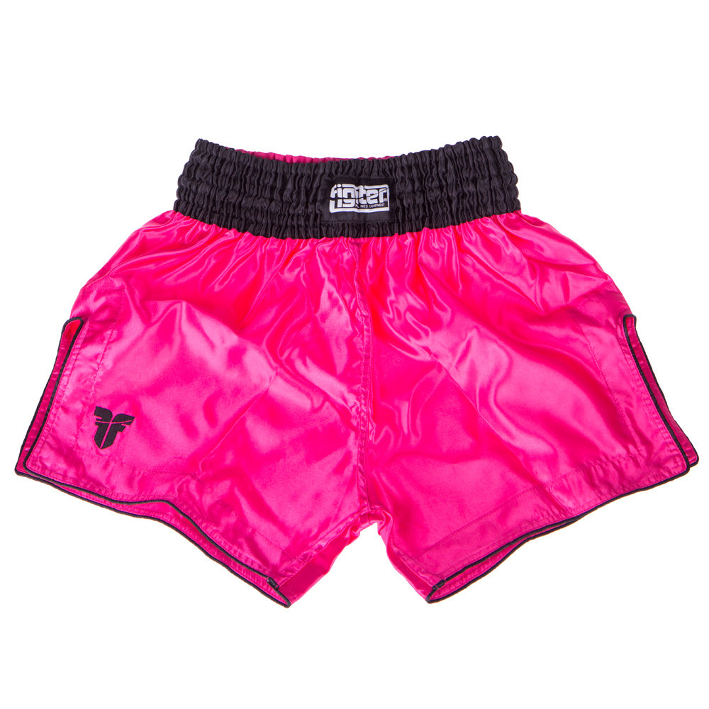 Fighter Thai Trunks Bangkok Plain - Neon Pink/Black, FP06