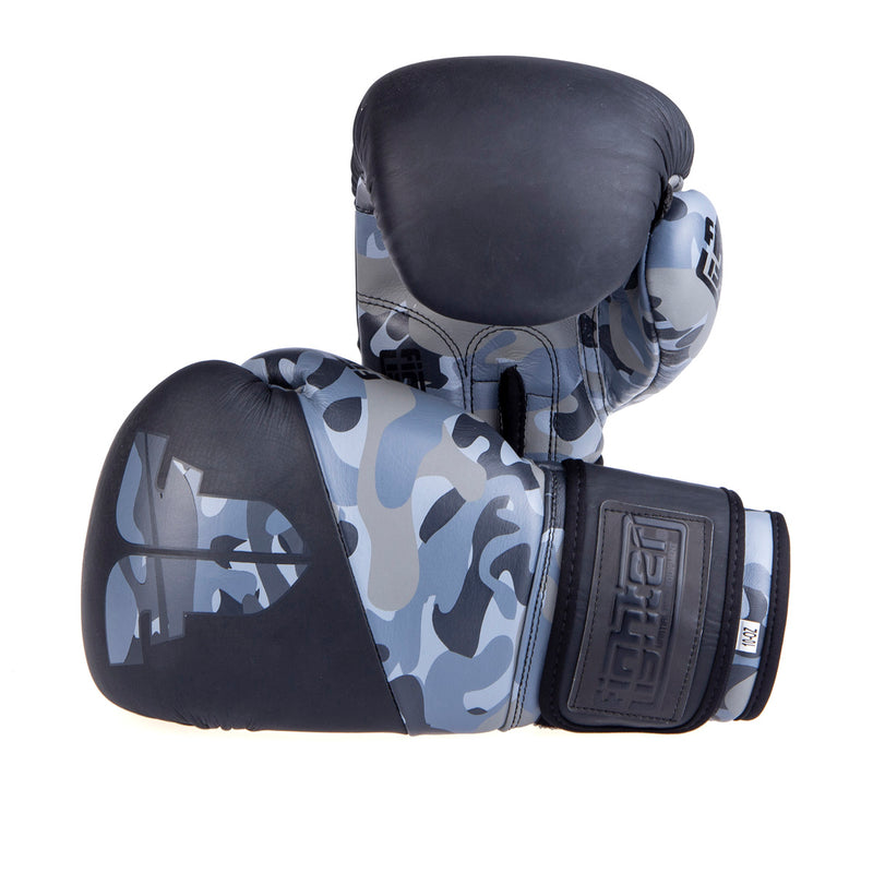 Fighter Boxing Gloves SPLIT- gray camo/black, FBG-001C