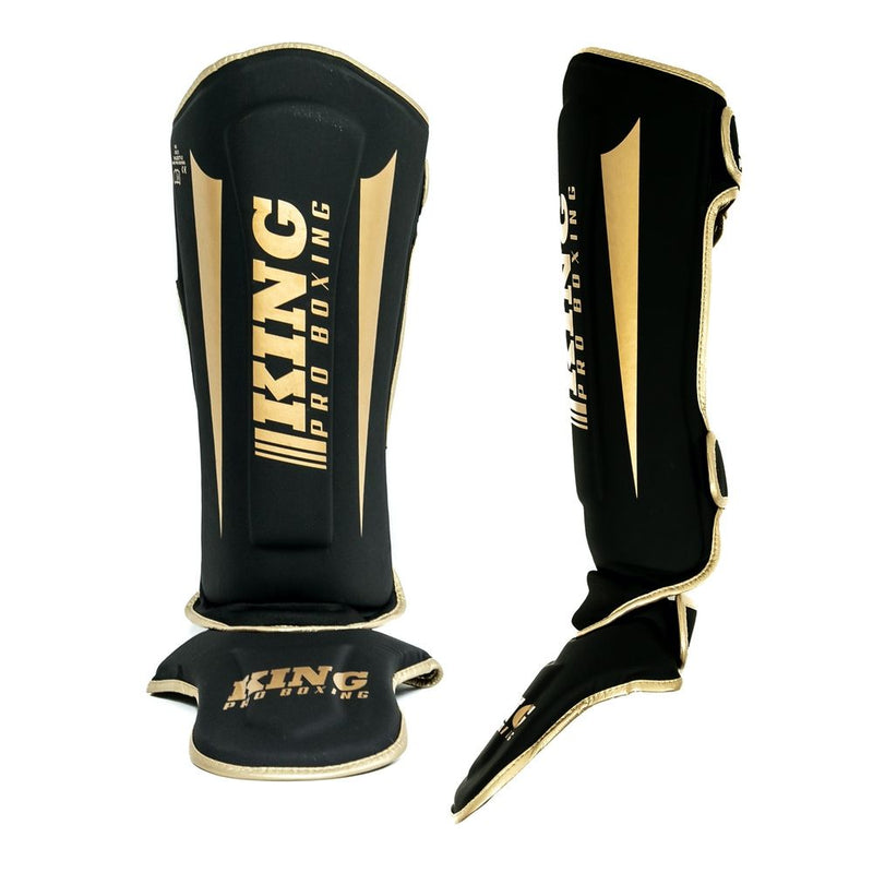 King Pro Boxing Shin Guards Revo 6 - black/gold