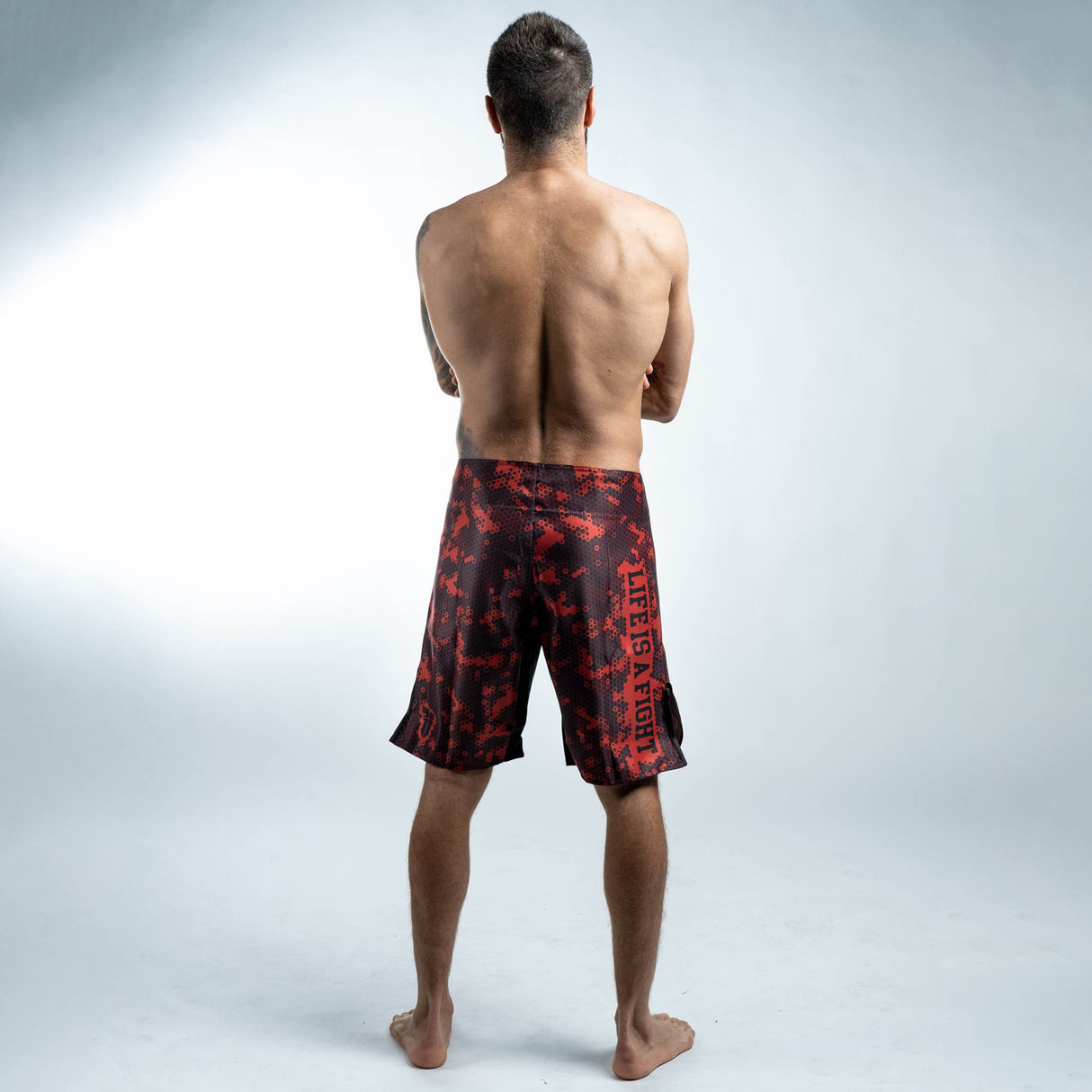 Pantalones cortos MMA de luchador - Honeycomb - Rojo, FSHM -16