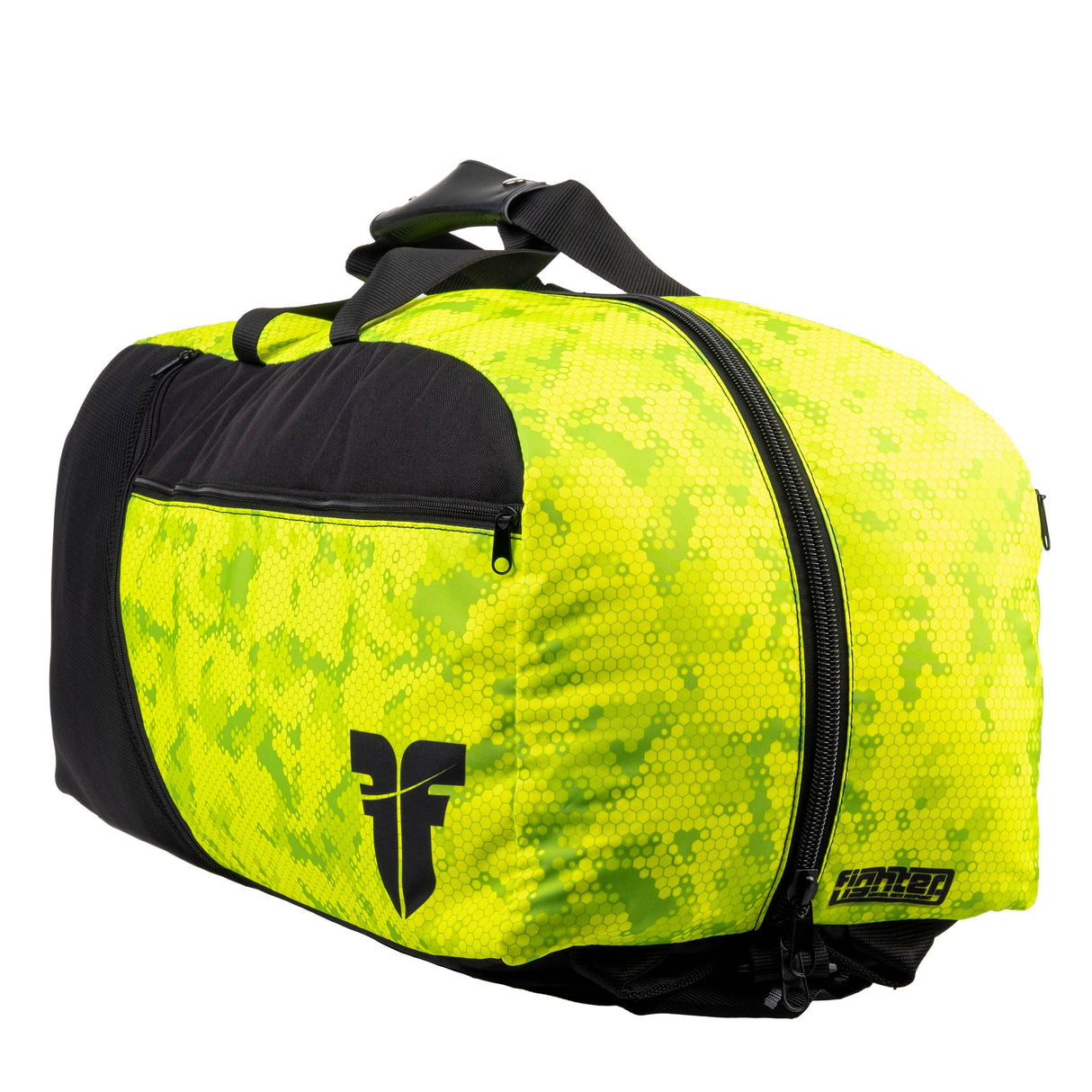 Fighter Sporttasche/Rucksack - neongelbe Waben