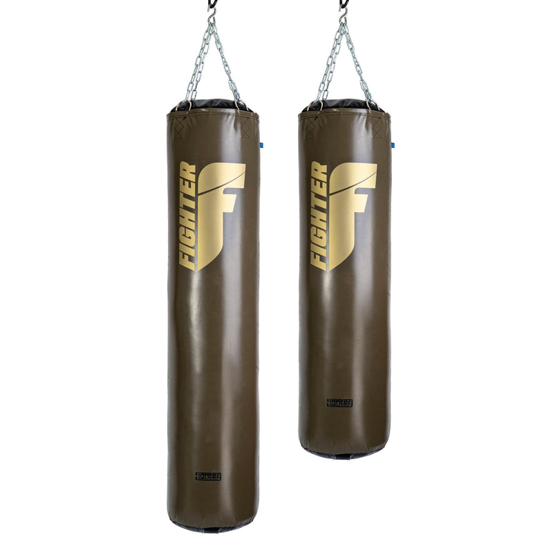 Fighter Boxing Bag Professional - khaki/gold, 150cm & 180cm; diameter 36cm