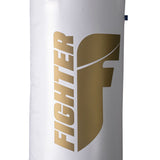 Fighter Boxing Bag Professional: blanco/oro, 150 cm y 180 cm; diámetro 36 cm