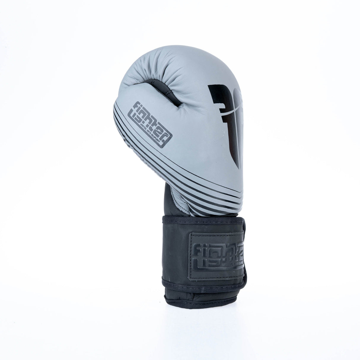 Guantes de boxeo de combate rayas divididas - gris/negro