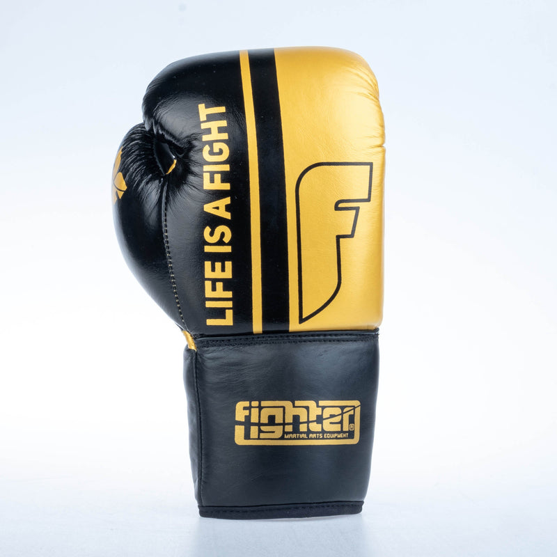 Fighter Boxing Gloves Competition - black/gold, FBGF-002GL