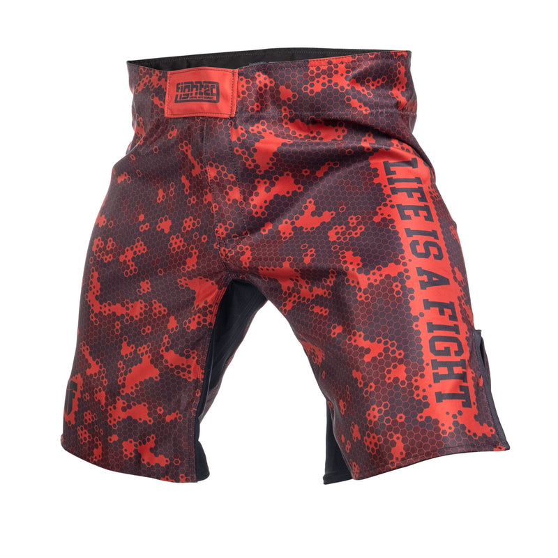 Fighter MMA Shorts - Honeycomb - red, FSHM-16