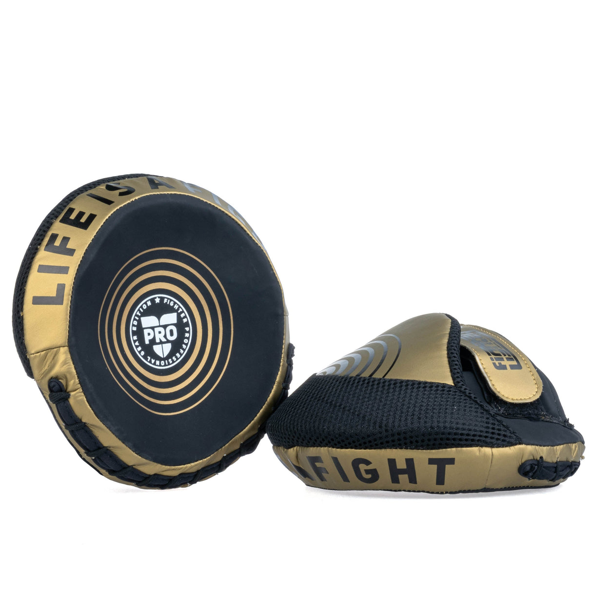 Fighter Round Shield Pro Small - noir/or, FSMPR-001-BG